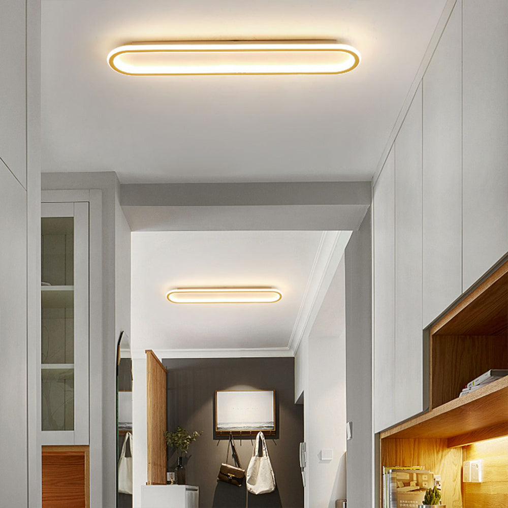 Arisha Modern Rectangular Flush Mount Ceiling Light Black Gold Rose Gold