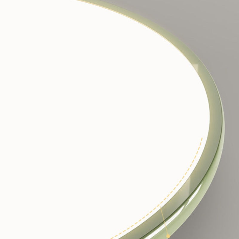 Muto Retro Circle Flush Mount Ceiling Light White Metal Bedroom