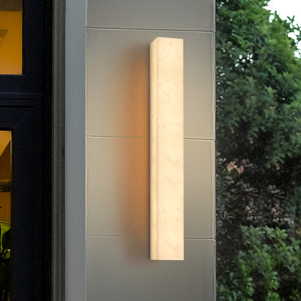 Ray Modern Rectangular Resin Outdoor Wall Lamp, White