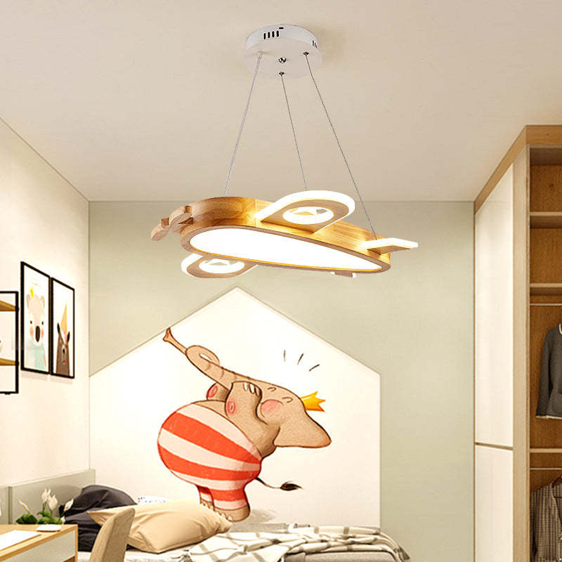 Arisha Modern Natural Creative DIY Children Airplane Shape Acrylic Pendant Light ,Wood