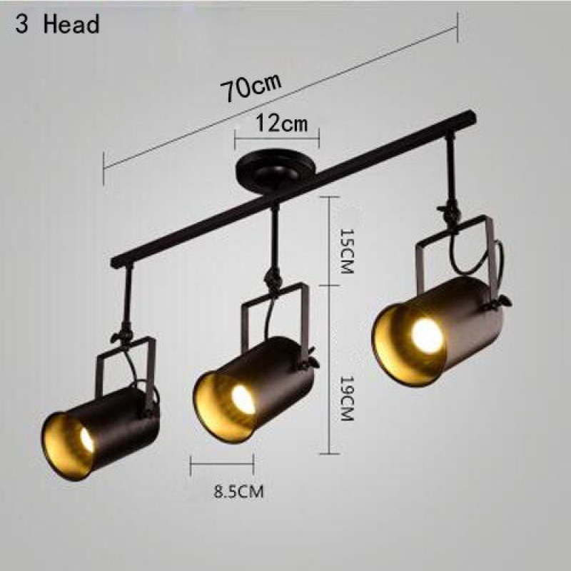 Silva Vintage Adjustable Semi-Flush Mount Ceiling Light, Black