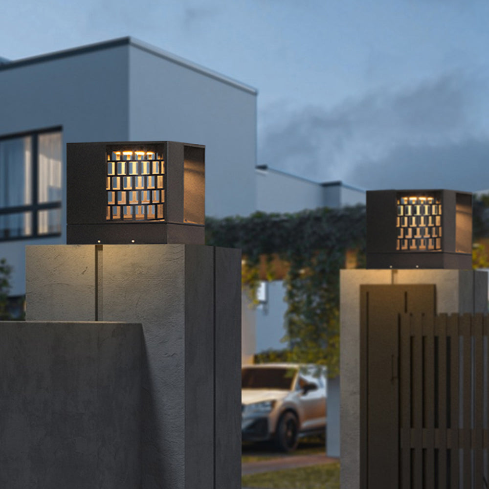Ray Modern Pattern Metal Acrylic Outdoor Table Lamps, Black