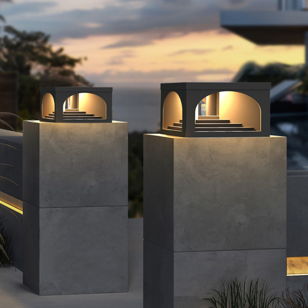 Ray Modern Stair Metal Solar Outdoor Pier-Mount Pillar Light