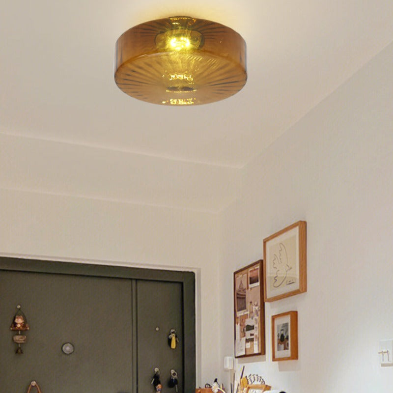 Aria Modern Round Flush Mount Ceiling Light Glass Kitchen