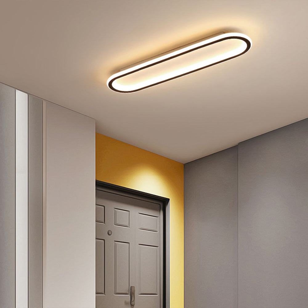Arisha Modern Rectangular Flush Mount Ceiling Light Black Gold Rose Gold