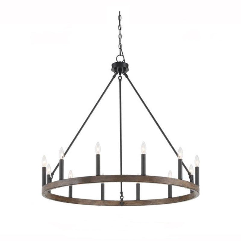 Silva Modern Industrial LED Chandelier Black Metal Living Room