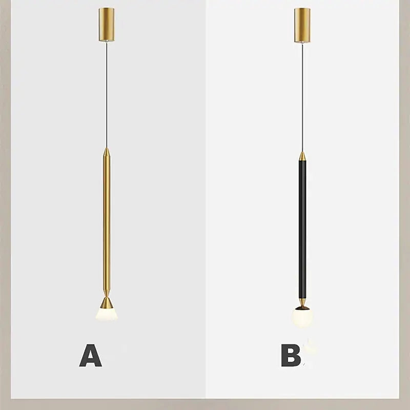 Arisha Linear Metal Pendant Light Bedside, Black & Gold