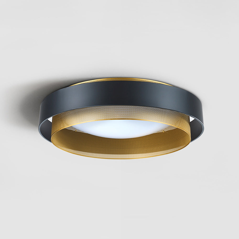 Arisha Modern Ring Metal/Acrylic Flush Mount Ceiling Light, White/Black
