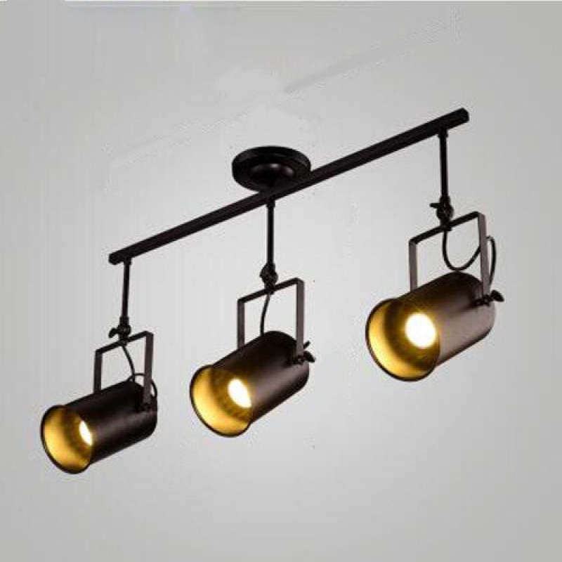 Silva Vintage Adjustable Semi-Flush Mount Ceiling Light, Black