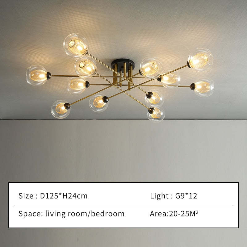Valentina Industrial Glass Globe Chandelier LED, 6 Style