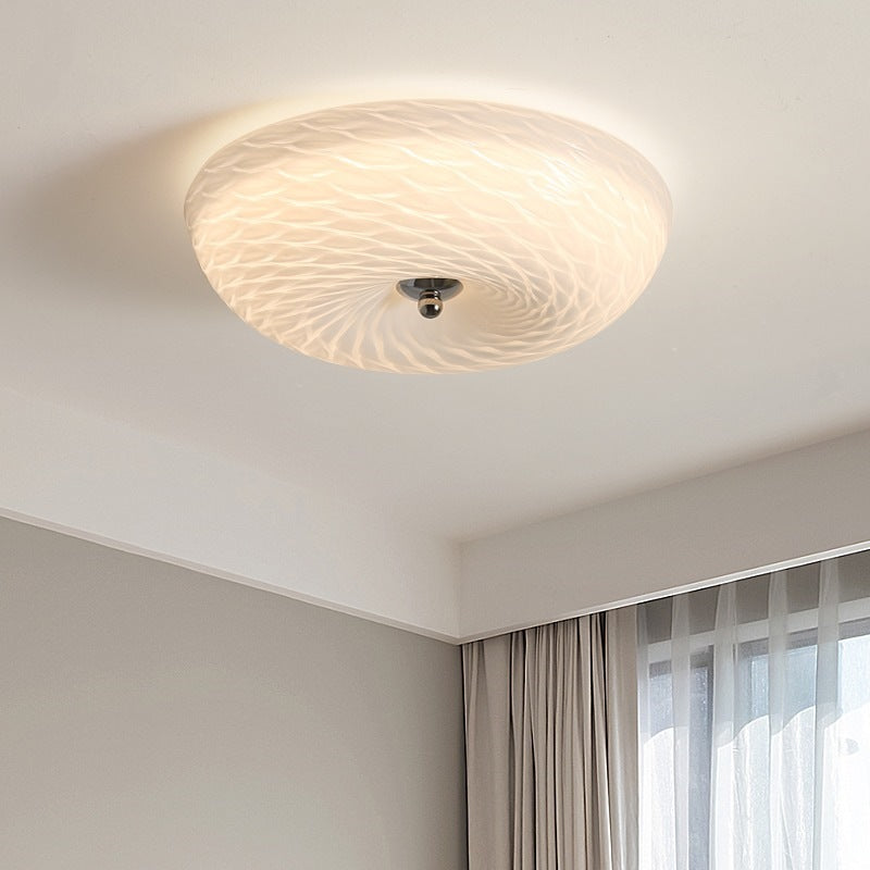 Valentina Design Flush Mount Ceiling Light Metal/Glass White Living Room