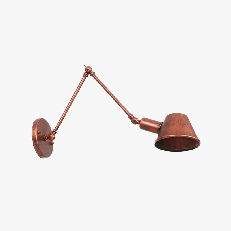 Epoch Rotatable Wall Lamp with Swing Arm, Black/Rust