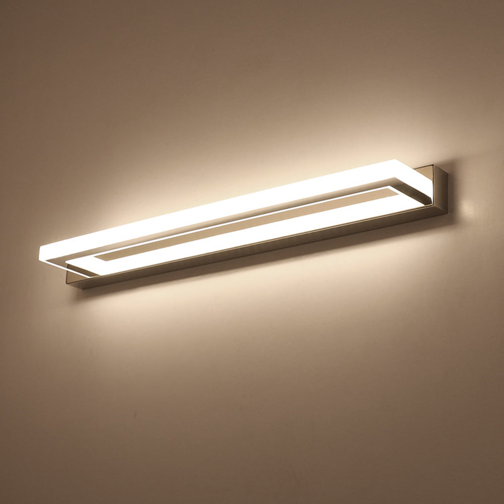 Arisha Modern Square Metal/Acrylic Wall Lamp, White, Bathroom