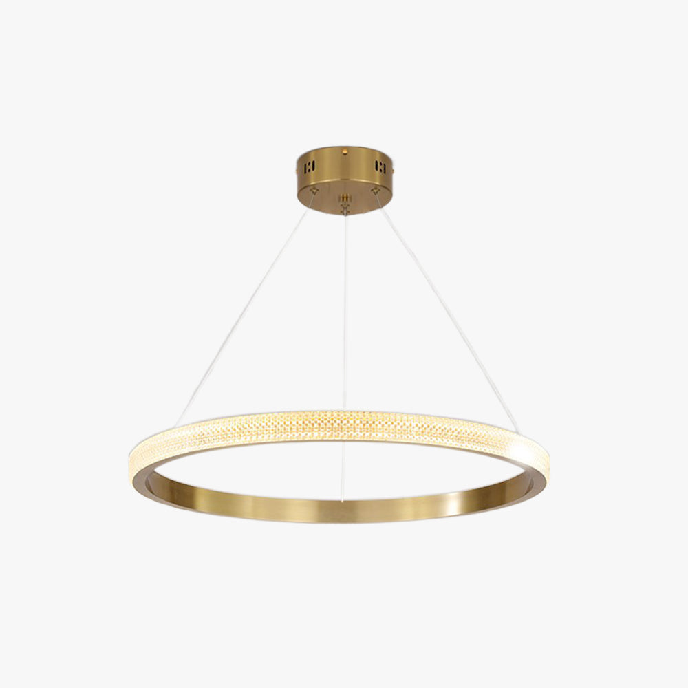 Kristy Modern Ring Metal/Arcylic LED Pendant Light, Black/Gold