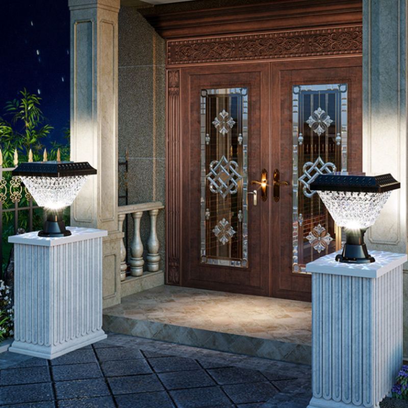 Ray Modern Geometry Acrylic Outdoor Floor Lamp, Black