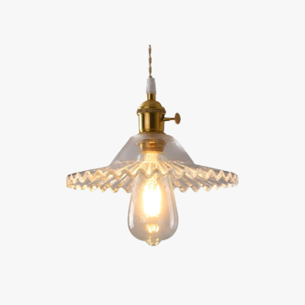 Valentina Art Deco Blown Brass & Glass Pendant Light, 7 Styles