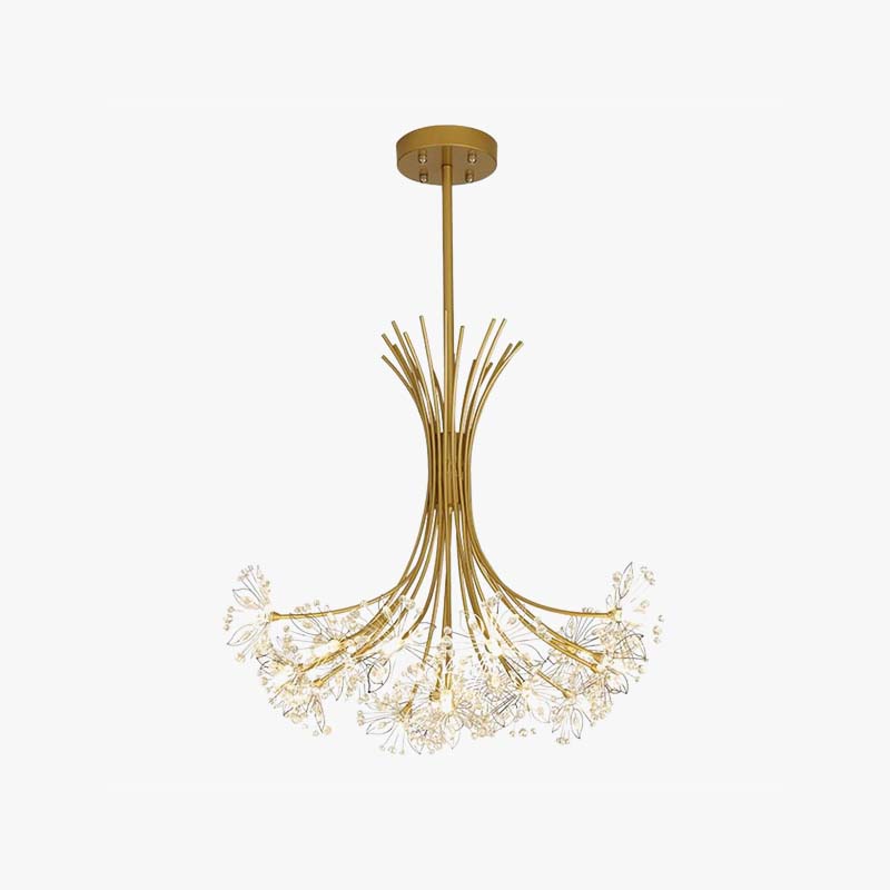 Arisha Modern Art Deco Crystal Sputnik Chandelier, Black/Gold