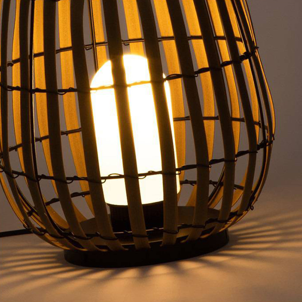 Ray Retro Lantern Solar/Rechargeable Outdoor Floor Lamp, Brown