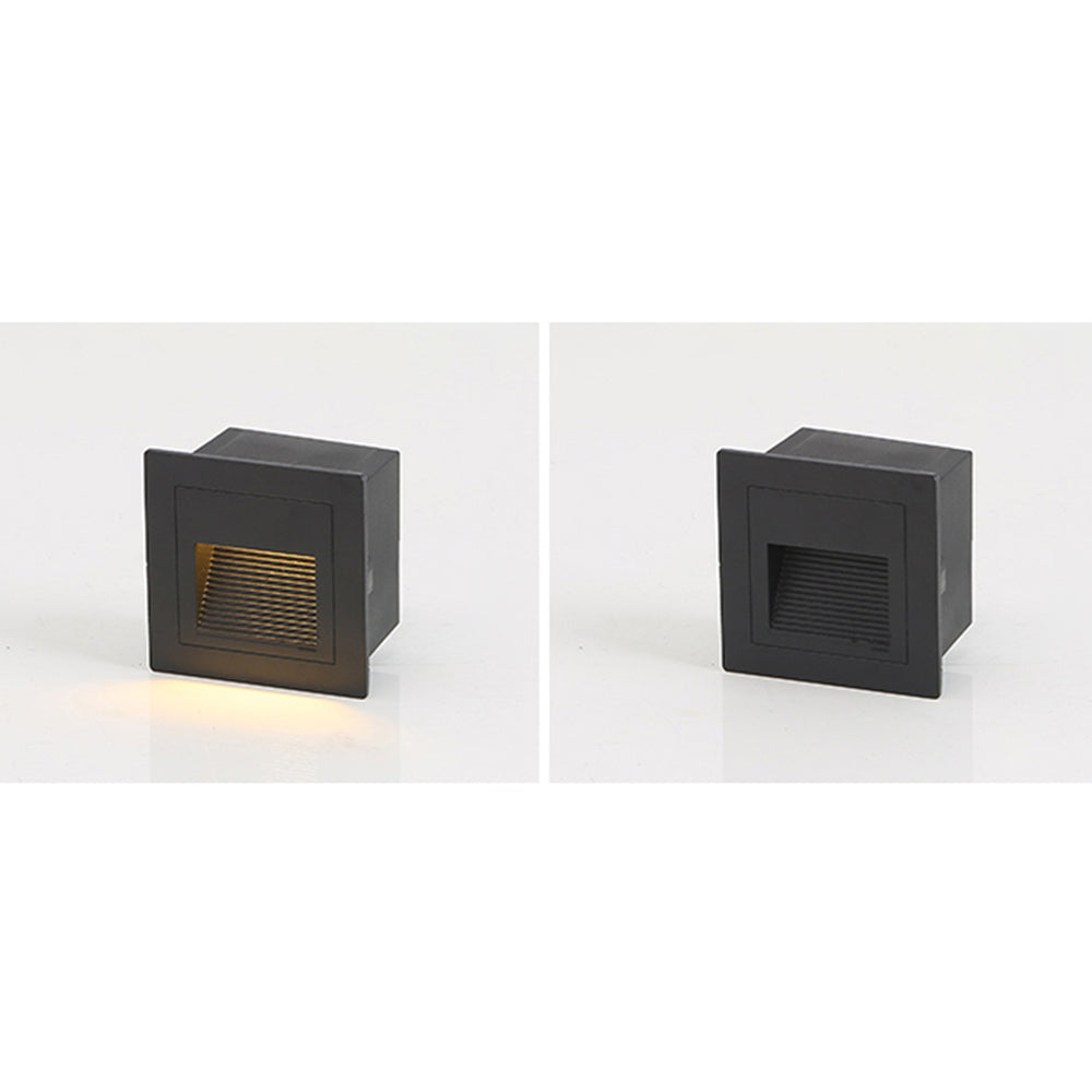 Ray Modern Metal Square Outdoor Deck/Step Light, Black