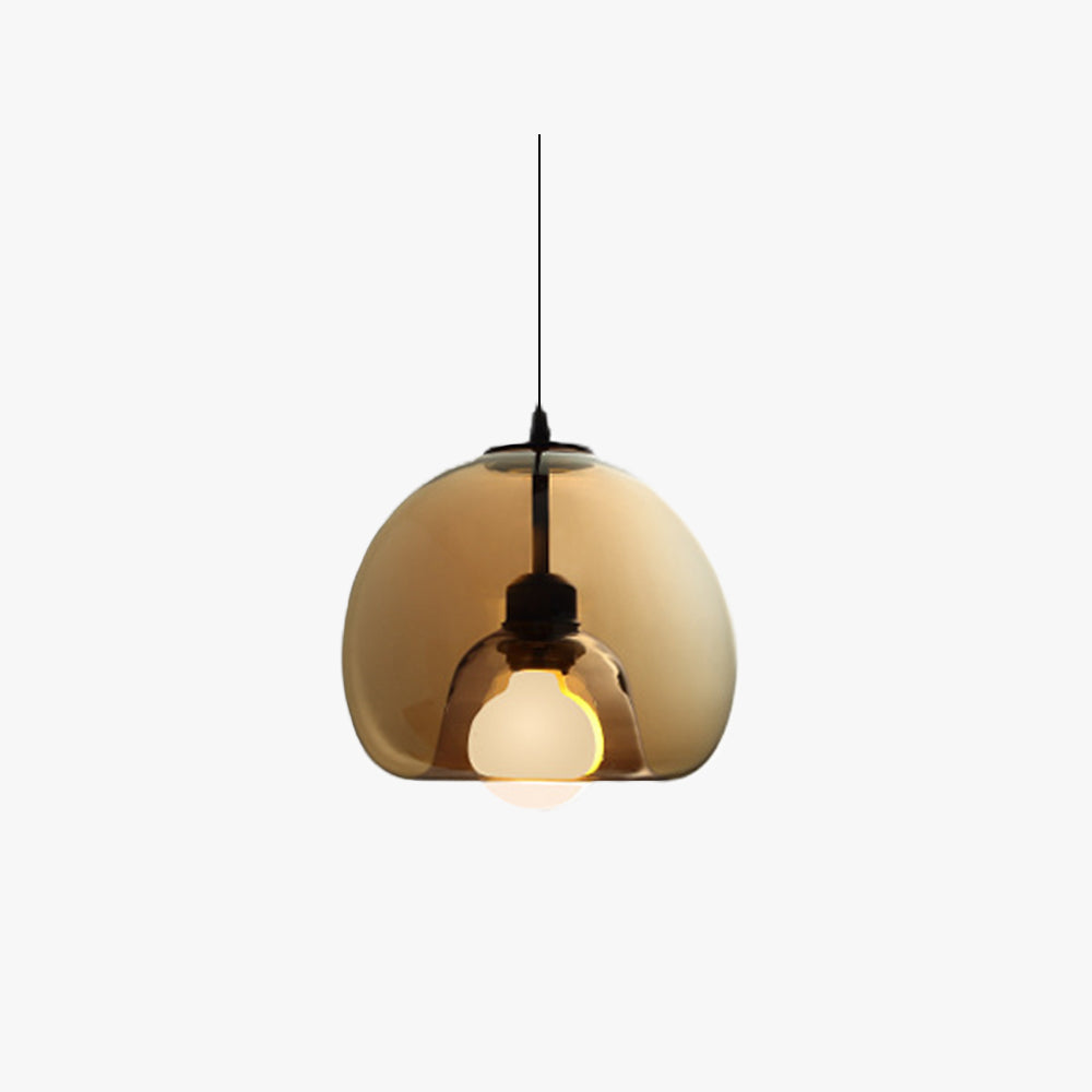Valentina Modern Globe Glass Pendant Light, Amber/Smoky Grey