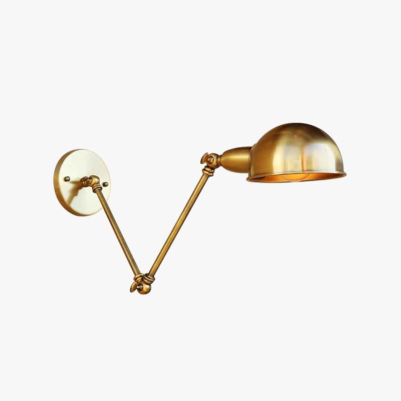 Epoch Vintage Semi-sphere Metal Swing Arm Foldable Wall Lamp, Bronze