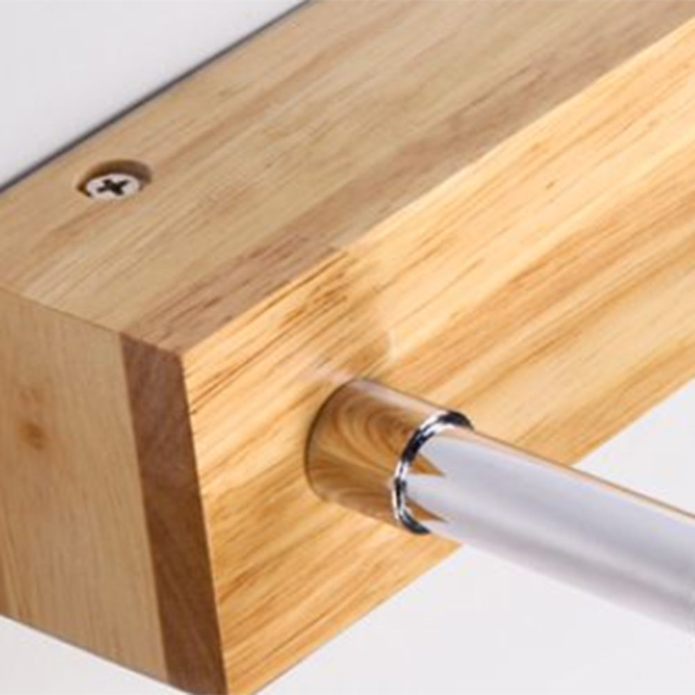Muto Classic Wood Stretchable Mirror Vanity Bathroom Wall Lamp