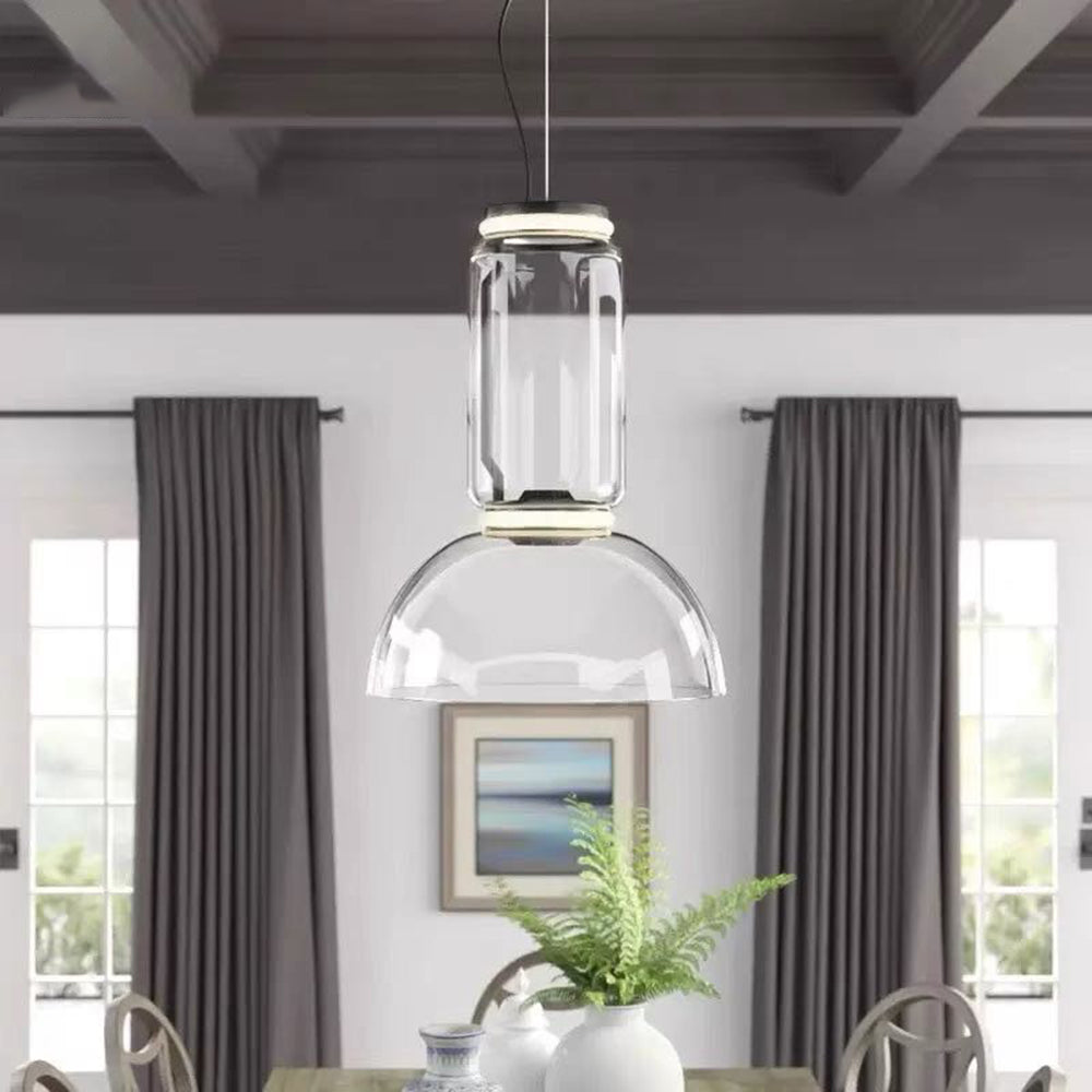 Valentina Minimalist Combination Glass Pendant Light, Clear