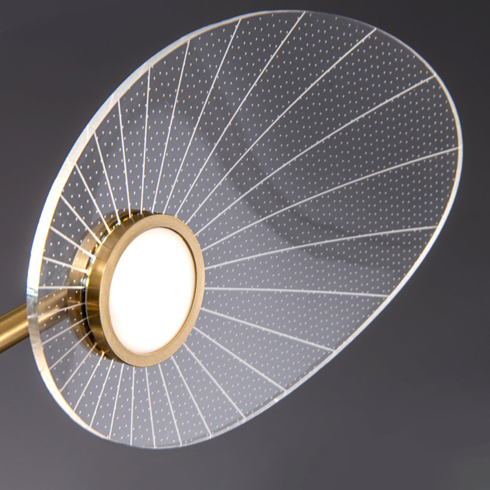 Arisha Art Deco Leaf Metal/Acrylic Chandelier, Gold