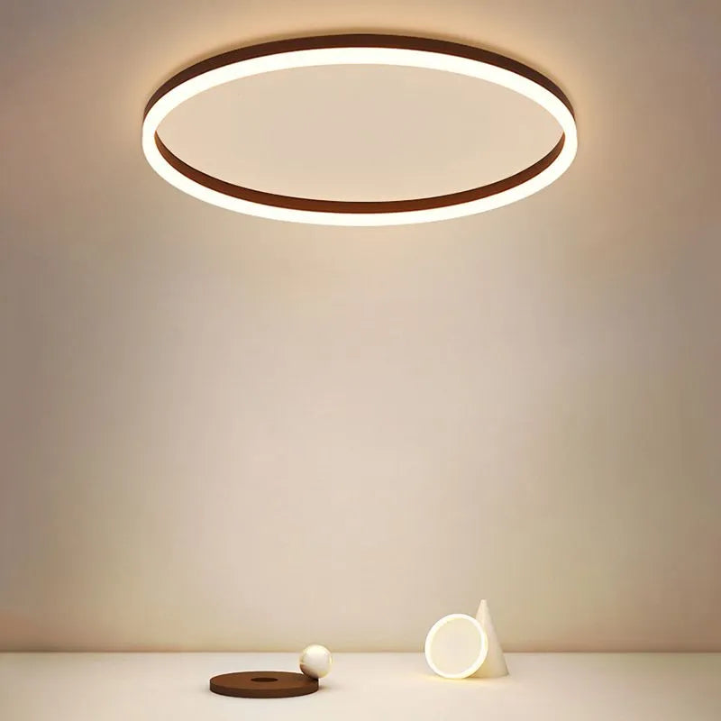Arisha Minimalist Ring Metal Flush Mount Ceiling Light, Black