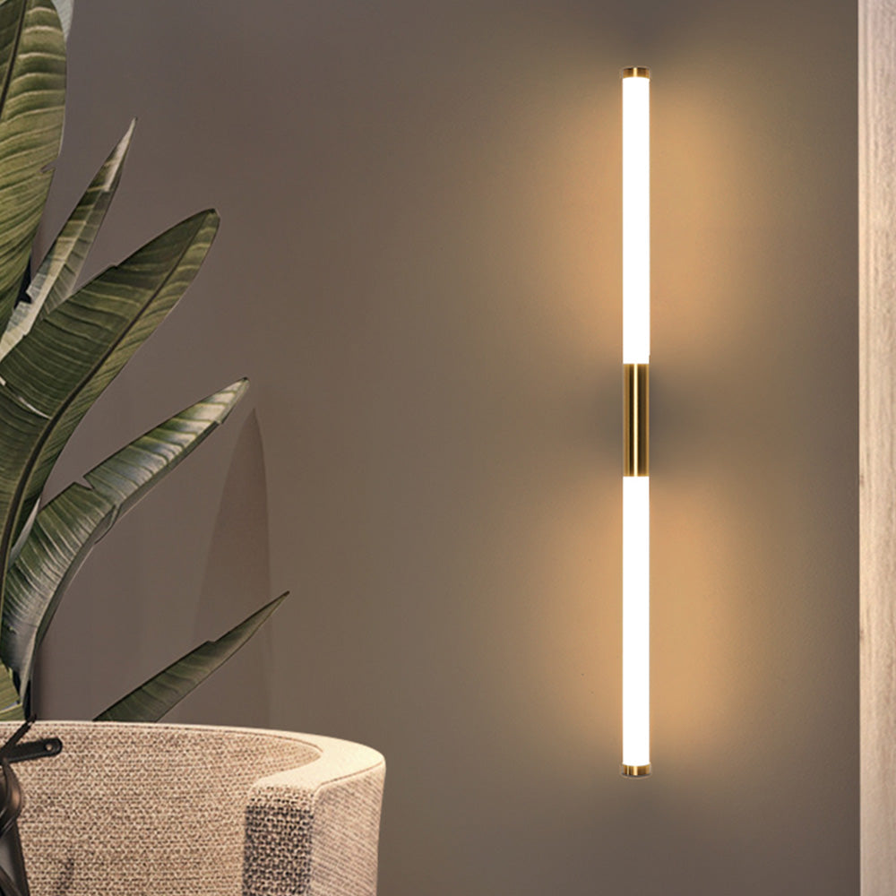 Arisha Modern Linear Cooper White Mirror Front Wall Lamp