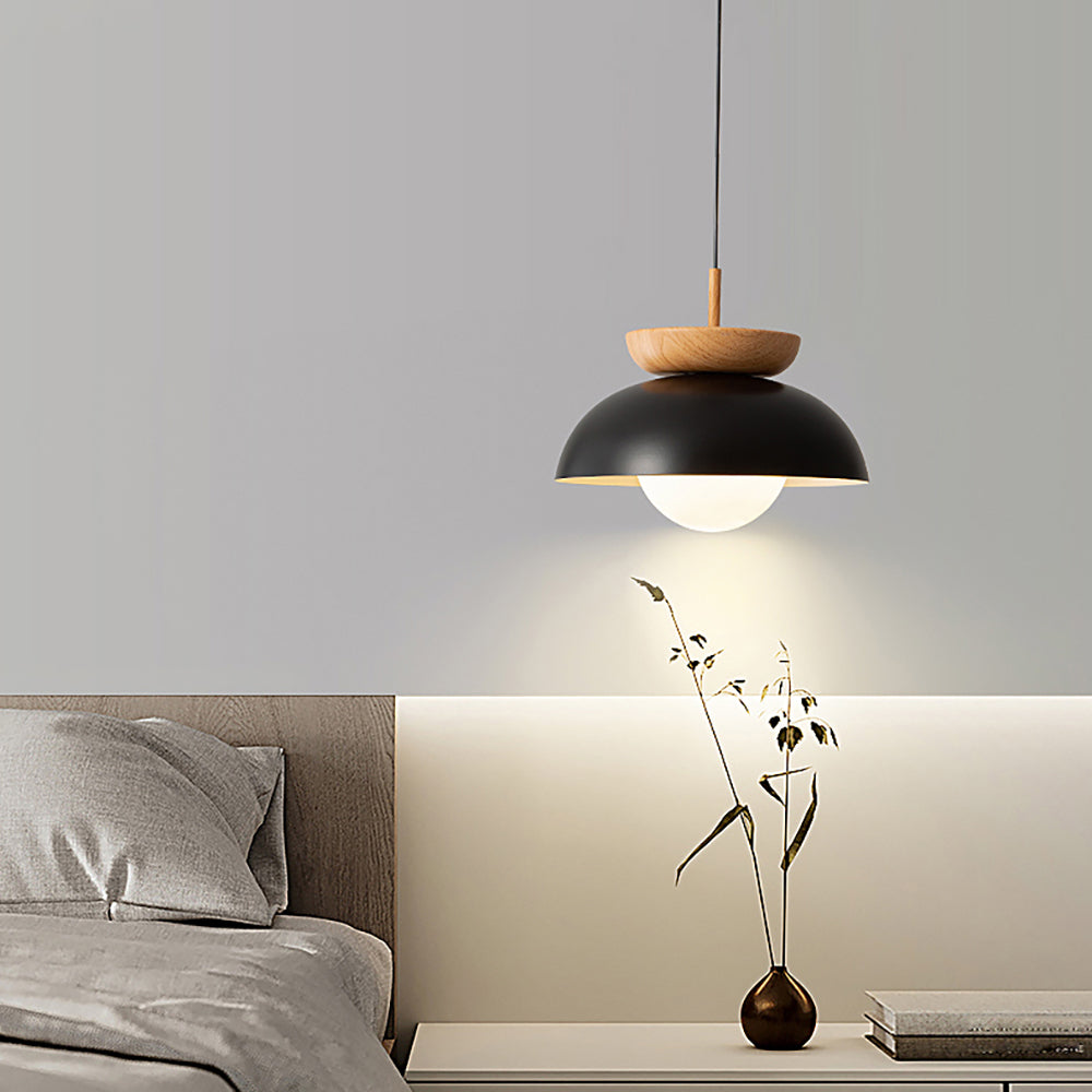 Muto Nordic Pendant Light/Flush Mount Ceiling Light Wood/Metal Black Kitchen Balcony