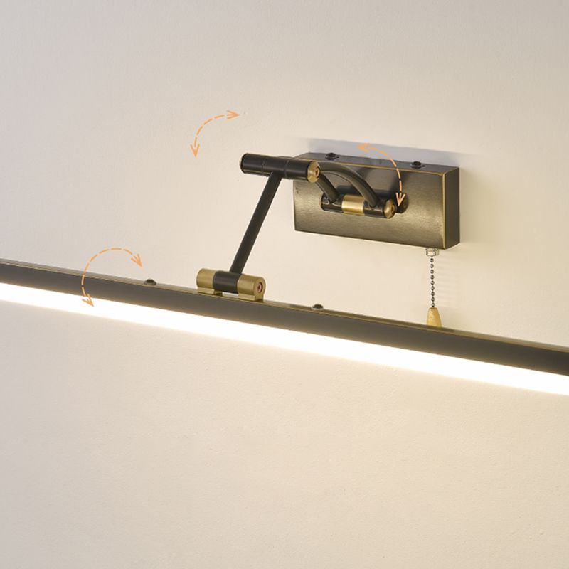 Arisha Linear Arc Light Poles Metal Black Vanity Wall Lamp