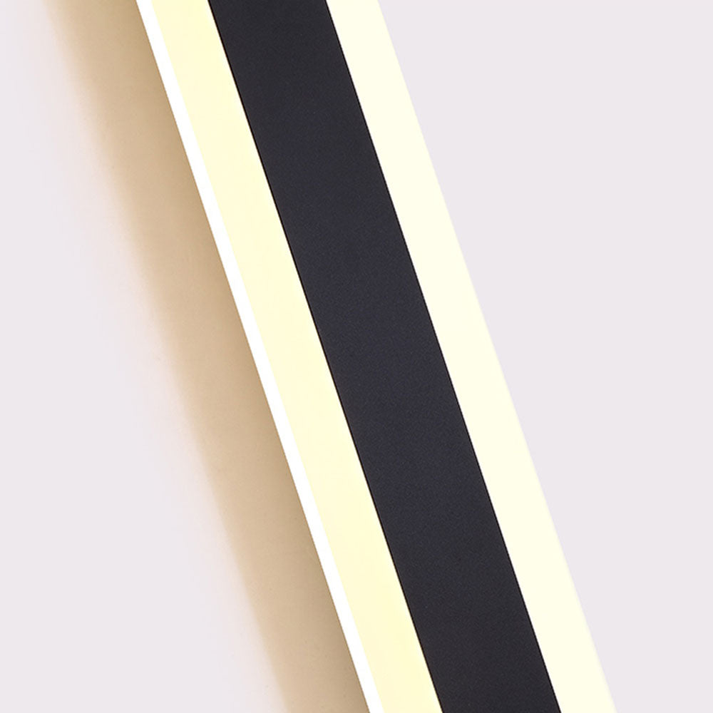 Ray Minimalist linear Metal Outdoor Wall Lamp, Black