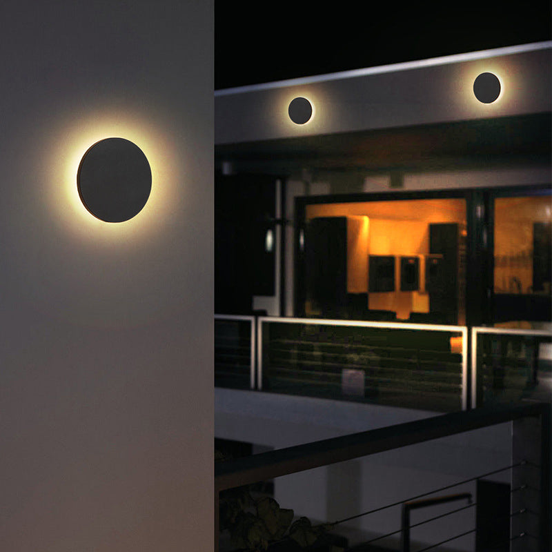 Ray Minimalist Round/Square Outdoor Wall Lamp LED, Black/White
