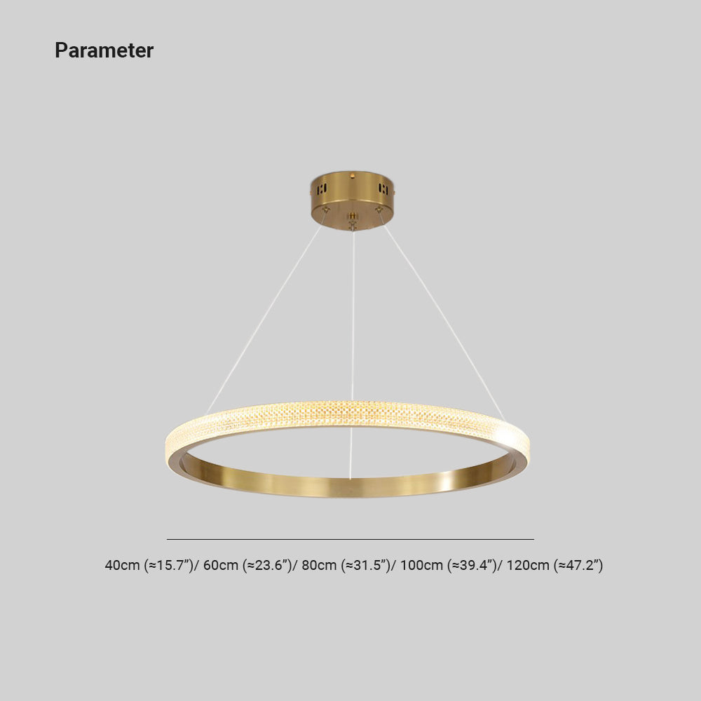 Kristy Modern Ring Metal/Arcylic LED Pendant Light, Black/Gold