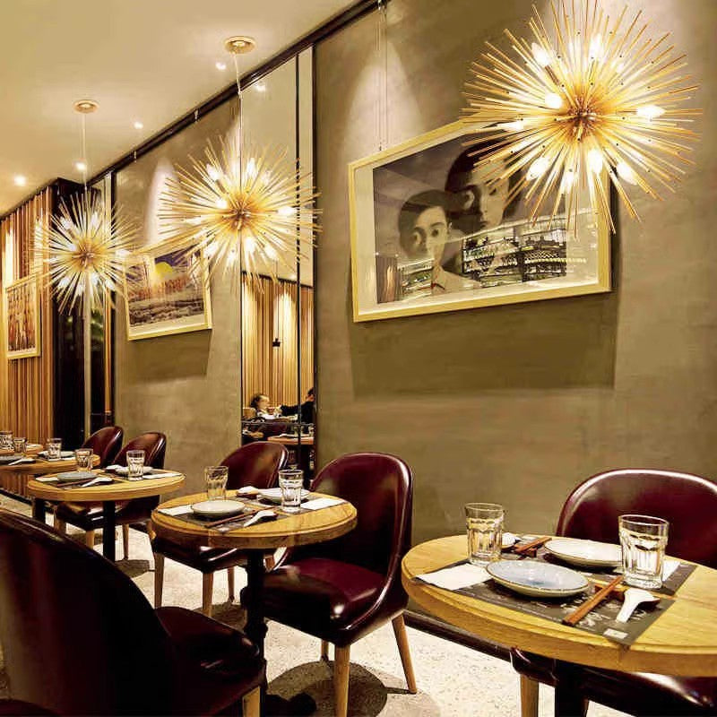Arisha Modern LED Chandelier Gold Metal Dining/Living Room/Bedroom