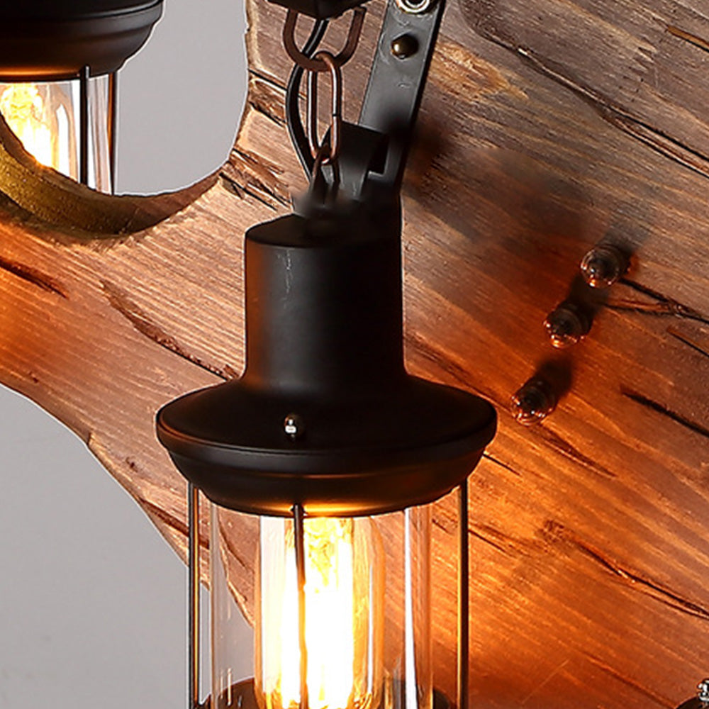 Epoch Retro Guitar Metal & Wood Pendant Light, 4 Heads