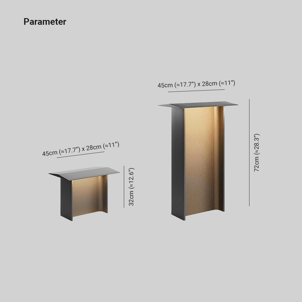 Ray Modern Metal Rectangular Solar Outdoor Path Light, Grey/Black
