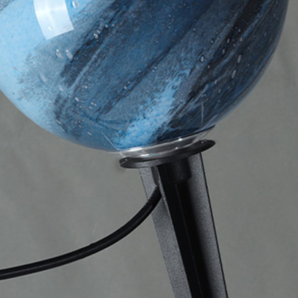 Ray Decorative Solar Acrylic Planet Outdoor Ground Light, Milk Curry/Blue