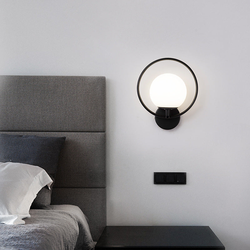 Valentina Modern LED Indoor Wall Lamp Black/Gold Glass Bedroom Hallway
