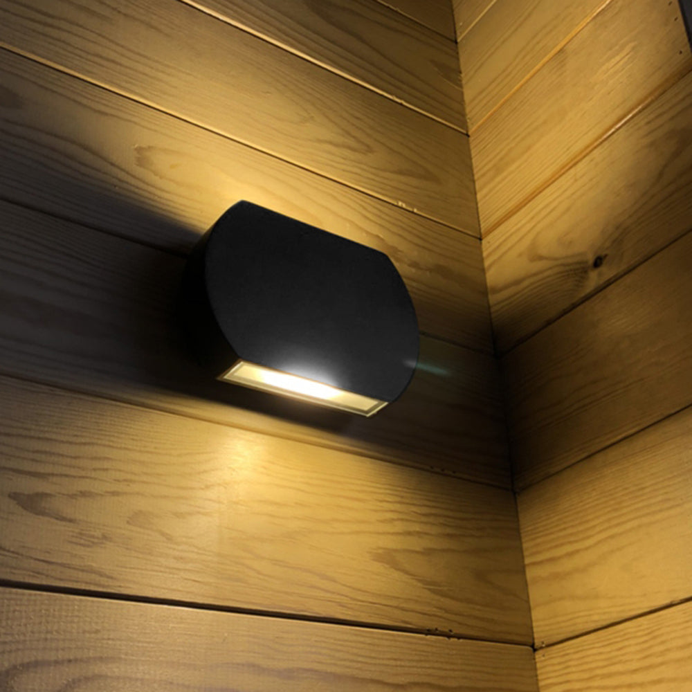 Ray Minimalist Geometric Metal Outdoor Wall Lamp, Black/Grey