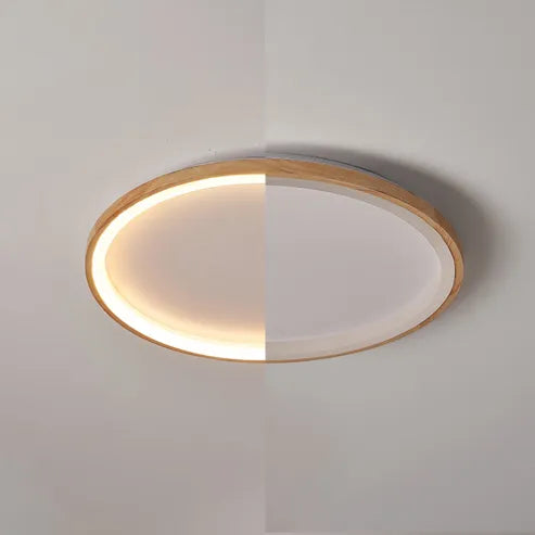 Muto Wood Inner Halo Flush Mount Ceiling Light