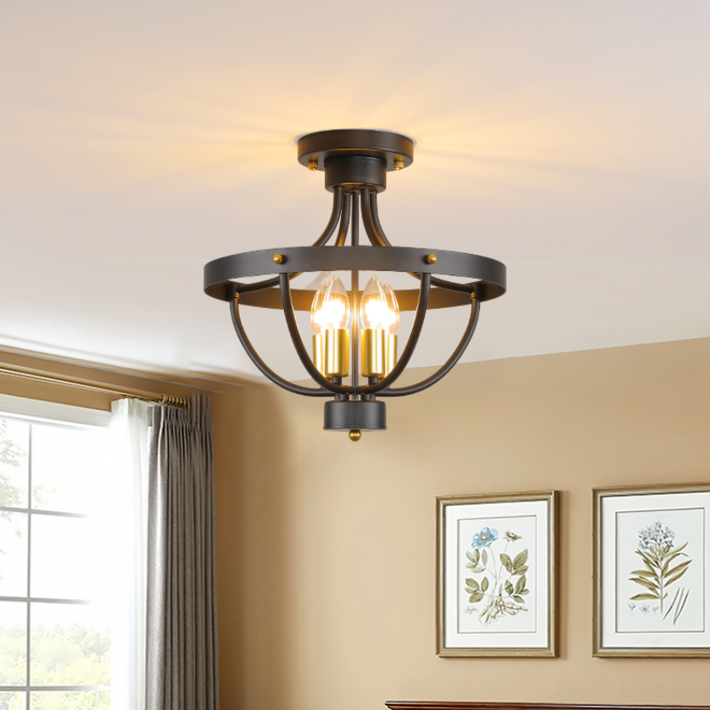 Silva Vintage LED Pendant Light Matte Black Metal Dining Room