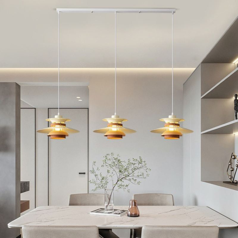 Valentina Modern Pendant Light Black/White/Wood Metal Dining Room