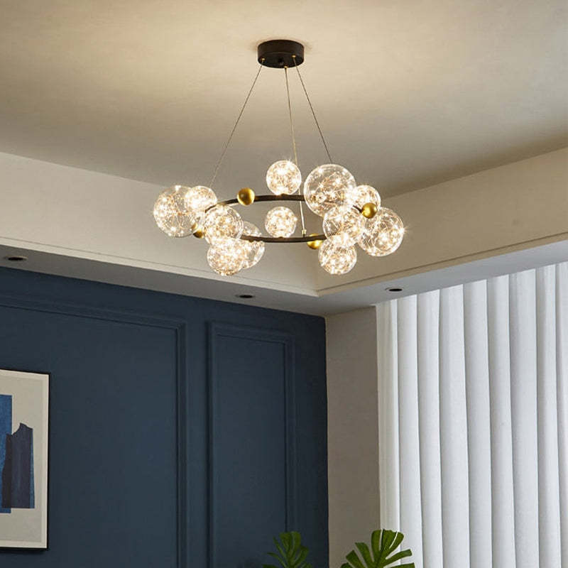 Valentina Art Deco Luminous Sphere Cluster Glass Pendant Light