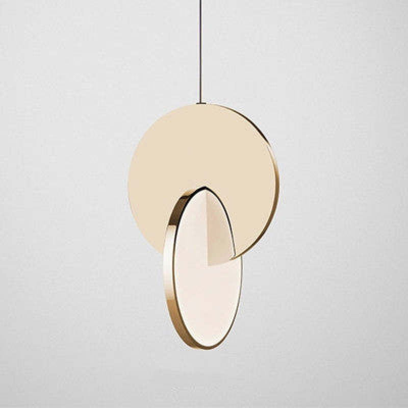 Arisha Pendant Light, Disc, Gold/Silver