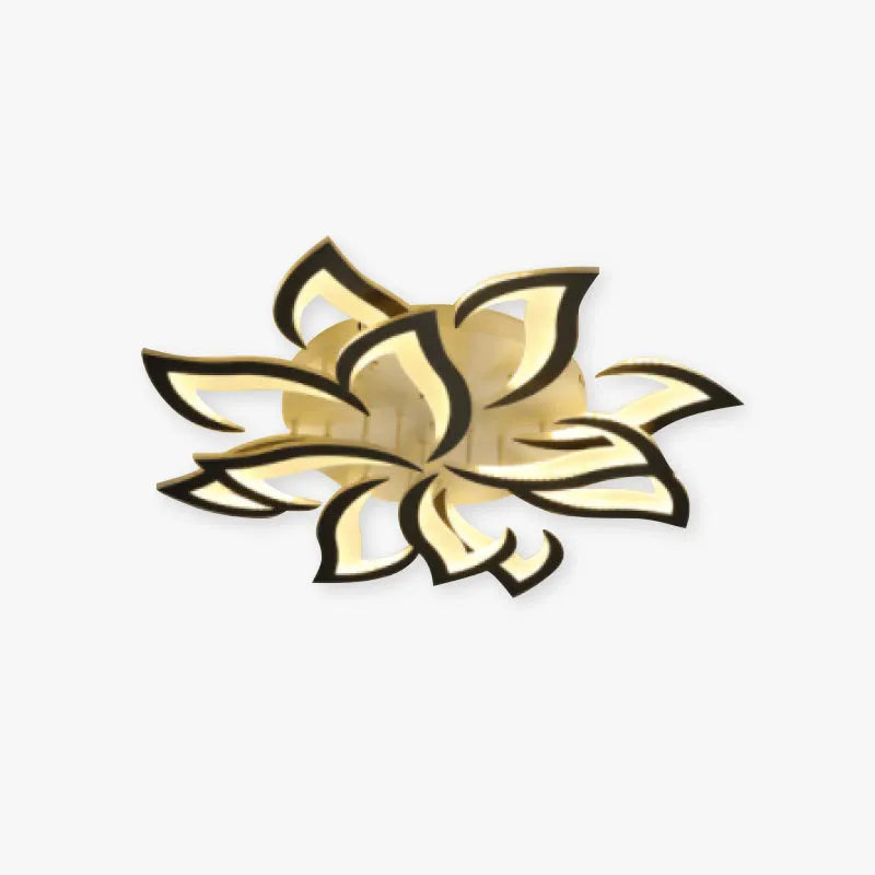 Arisha Elegant Flower Flush Mount Ceiling Light, White/Black