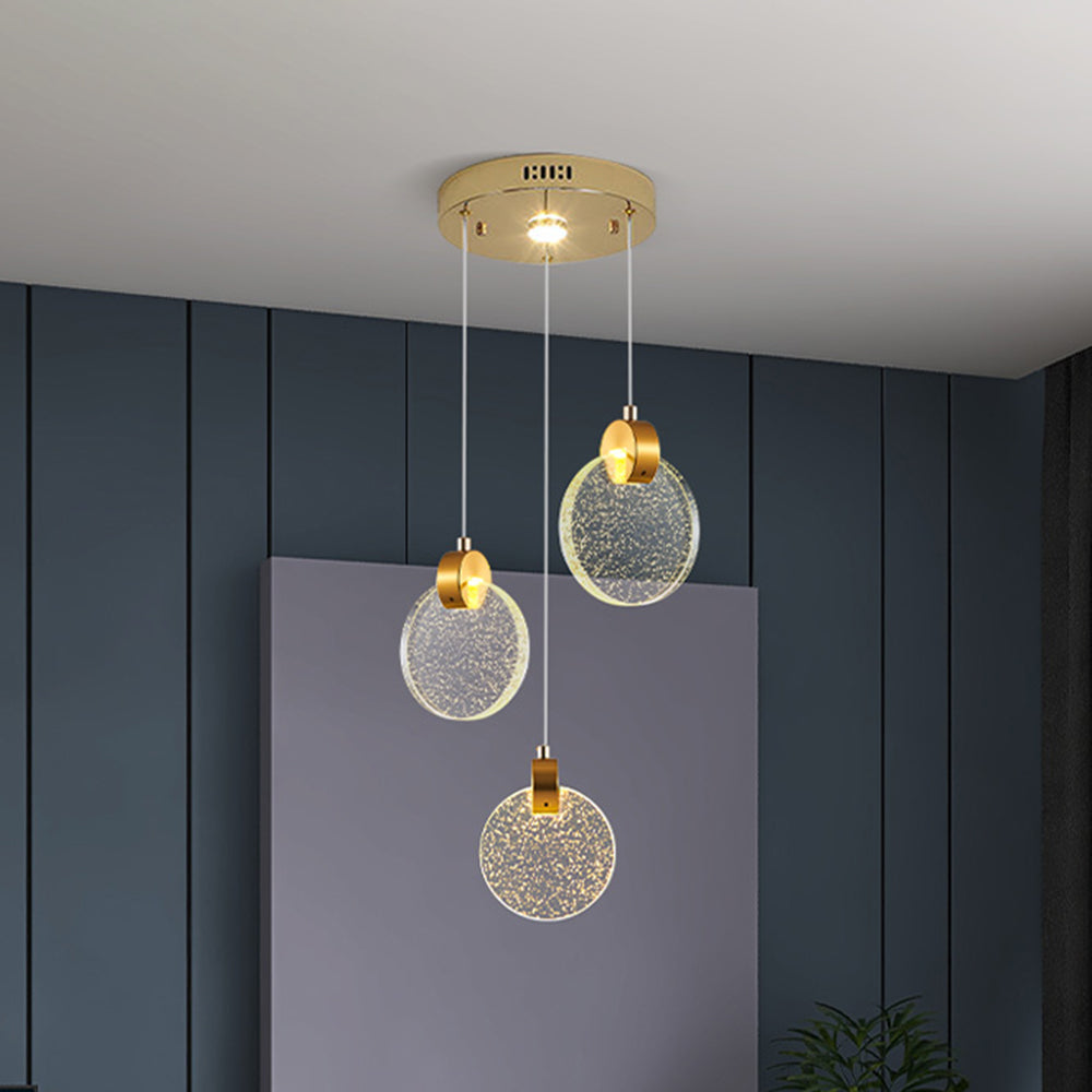 Kristy Luxury Circular Ripple Round Crystal Golden Chandelier