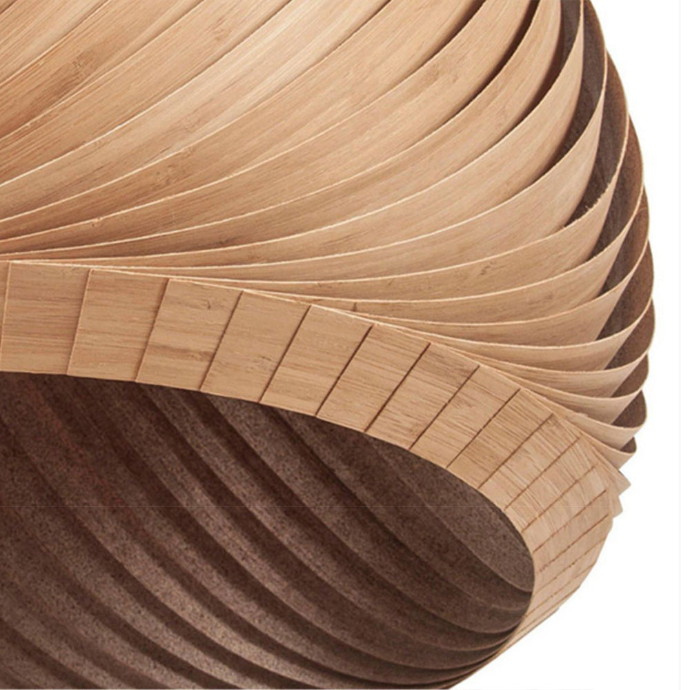 Muto Farmhouse Semi Metal Pendant Light, Brown/Wood