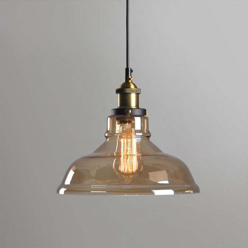 Valentina Industrial Glass Pendant Light Clear/Amber/Smoke Grey